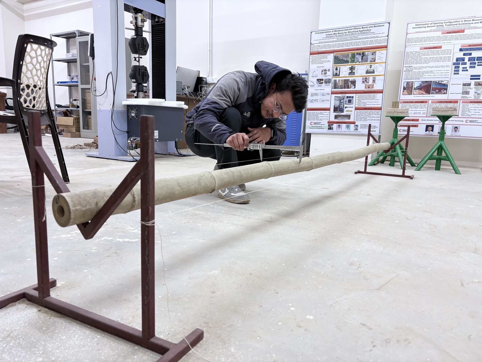 Bamboo culm measurement in the laboratory